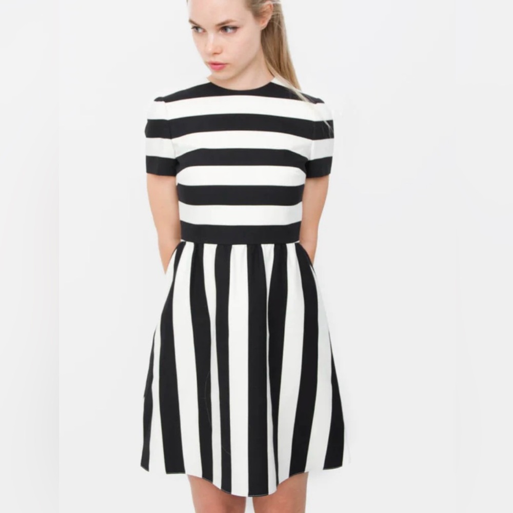 Valentino striped A-line dress